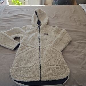 L.L. Bean Off-White Teddy Jacket with Hood